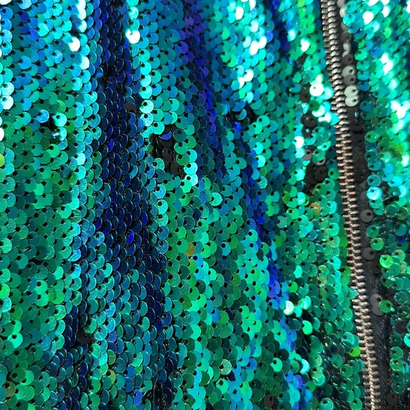 {Festival Collection} Women Sequin Bomber jacket, XS - Picture 3 of 5